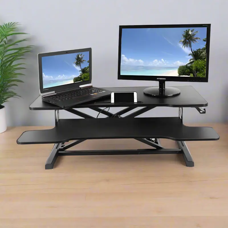 32-Inch Height-Adjustable Standing Desk Riser – Sit-Stand Workstation with Smooth Lift (GET06)