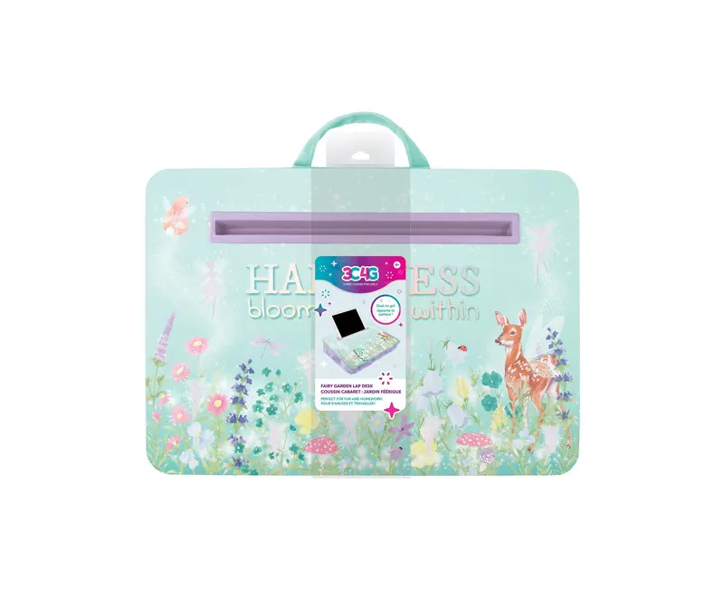 3C4G Fairy Garden Plush Lap Desk – Portable Green & Purple Workstation