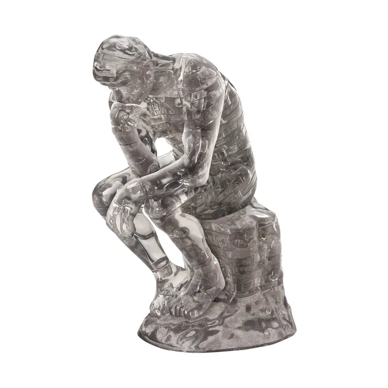 3D Crystal Puzzle – Rodin’s The Thinker in Clear Acrylic (43-Piece)