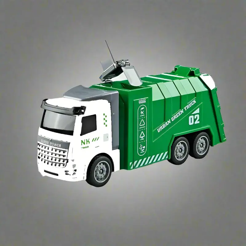 4-Channel RC Construction Vehicle Set – Realistic Dump Truck, Fire Truck, and Garbage Truck with Rechargeable Batteries