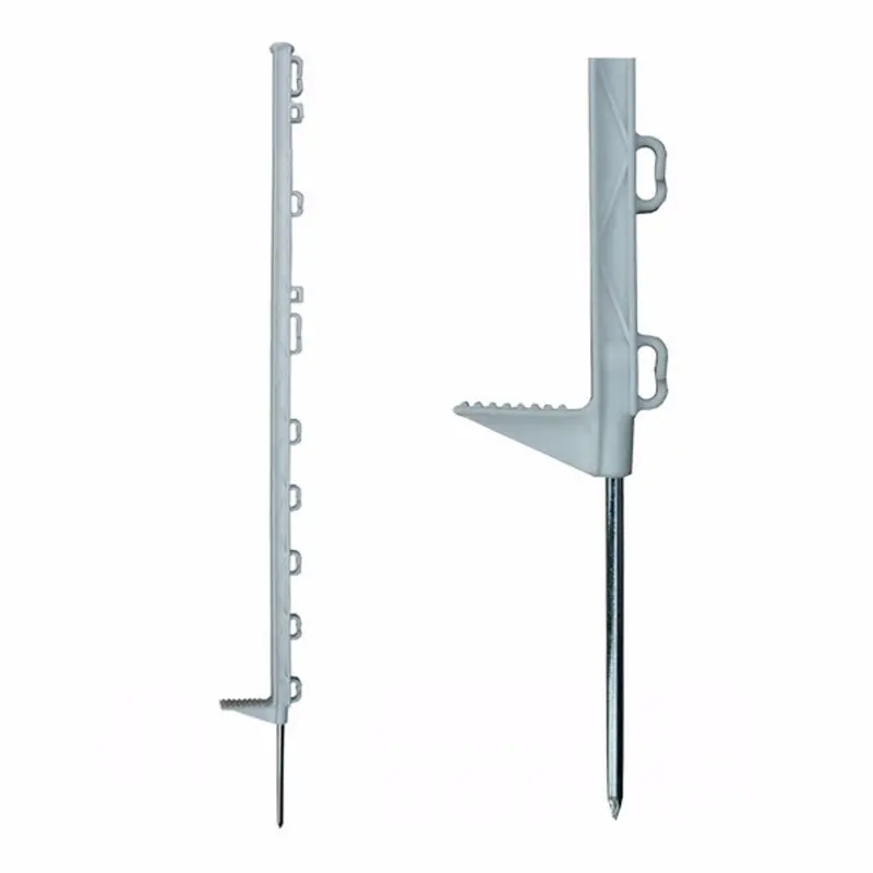 4-Foot White Step-In Electric Fence Post – Durable Polywire and Polytape-Compatible Livestock Stake