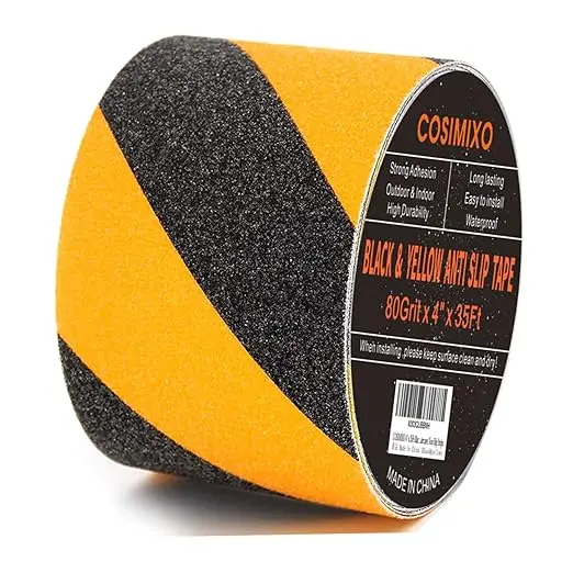 4-Inch x 35-Foot Industrial Anti-Slip Tape – High-Contrast Yellow/Black Safety Grip (LXPT101C)