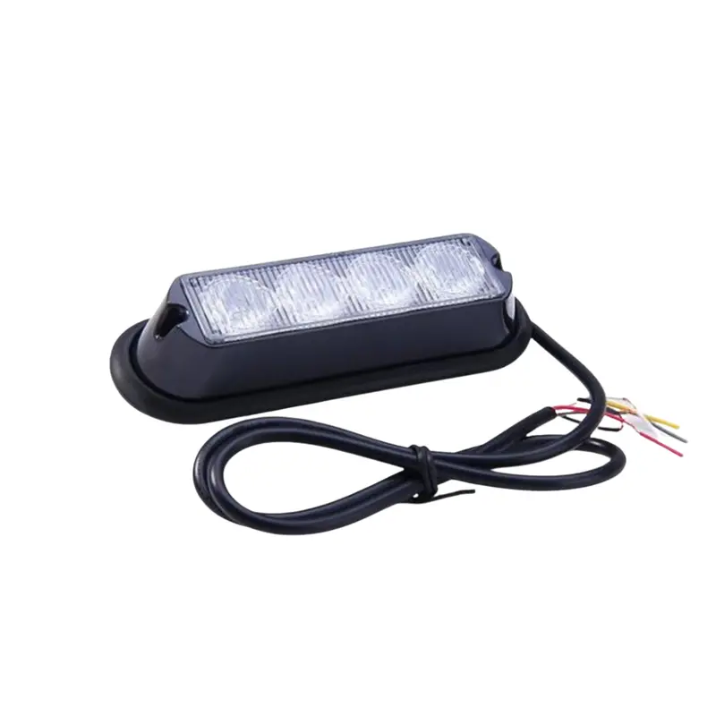 4-LED Amber Strobe Warning Light – Compact Design