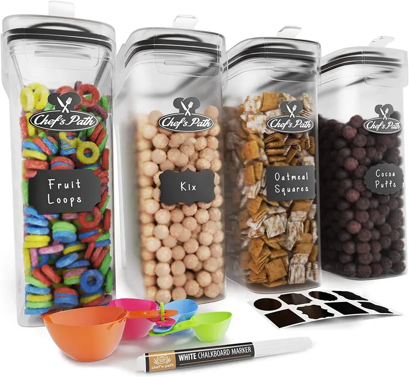 4-Piece Airtight Cereal Storage Set – BPA-Free Stackable Pantry Containers (S3063)