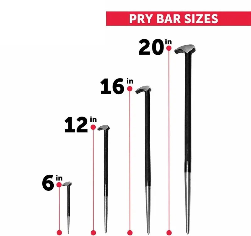 4-Piece Rolling Head Pry Bar Set – Professional-Grade Steel Hand Tools for Automotive, Construction & Repair (S1198)