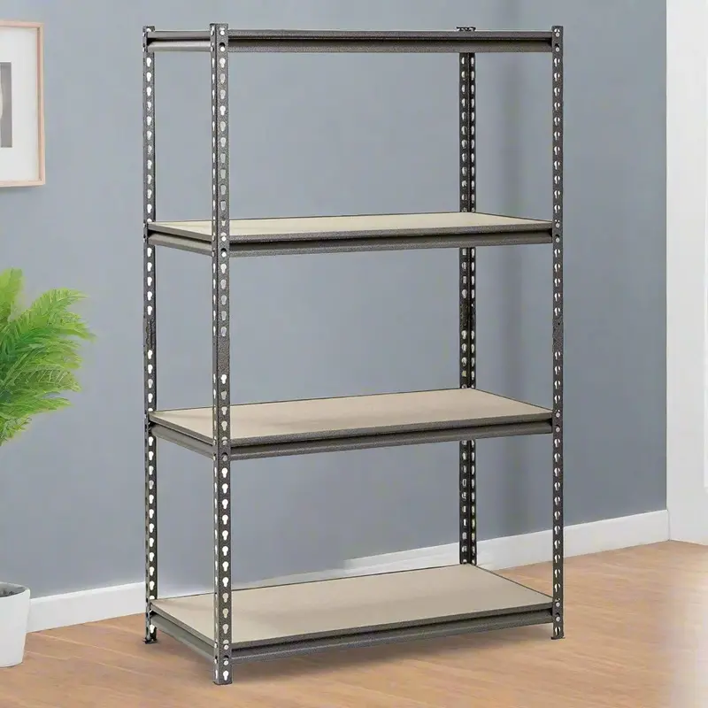4-Tier Boltless Metal Shelving Unit – Adjustable Heavy-Duty Storage Rack Without Tools