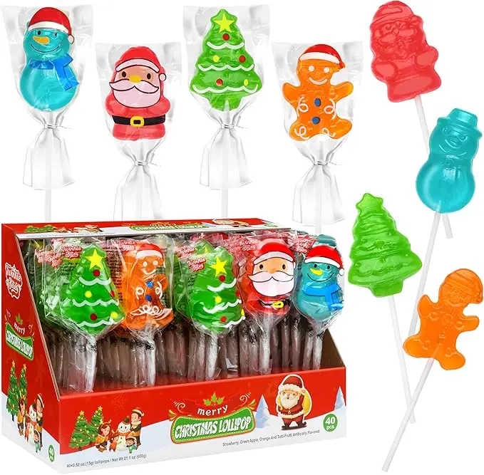 40-Piece Christmas Lollipop Variety Pack – Individually Wrapped Holiday Candy