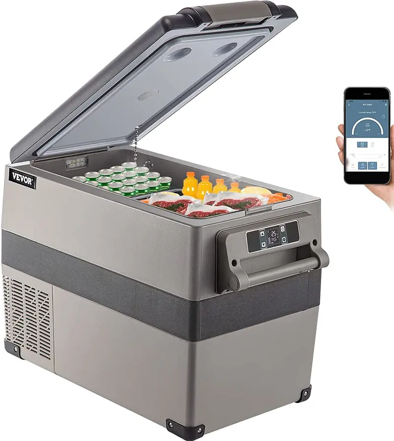 45-Liter Dual-Voltage Portable Car Fridge – LG Compressor RV Refrigerator Freezer (12V/110V)