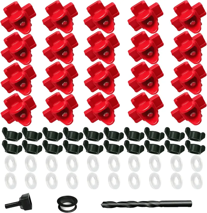 4501C Horizontal Nipple Drinker Kit – 20-Pack with Washers, Drill Bit & PTFE Tape