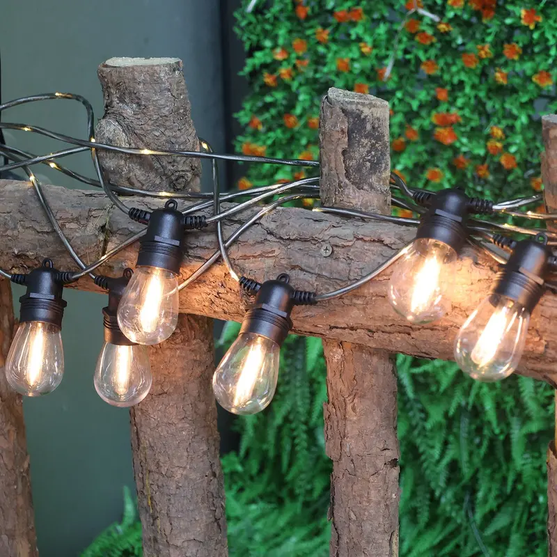 48-Foot Solar LED String Light with Cable – 15-Bulb Garden & Wedding Decoration Kit, Weather-Resistant 9106551