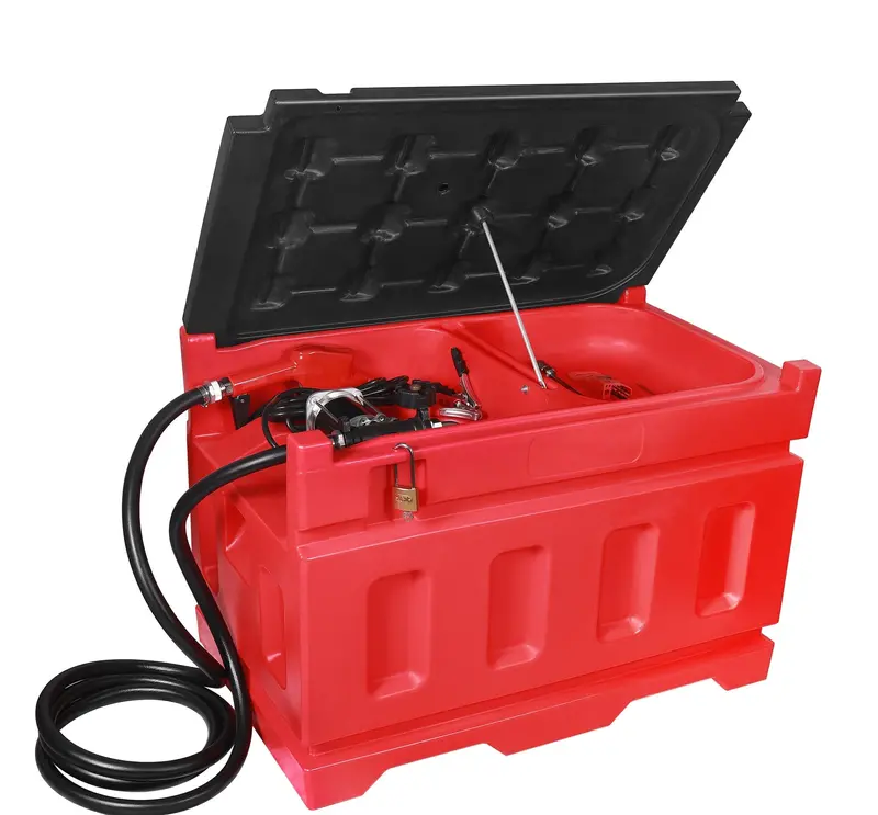 48-Gallon Heavy-Duty Fuel Transfer Tank with Integrated Pump – Gas & Diesel Compatible