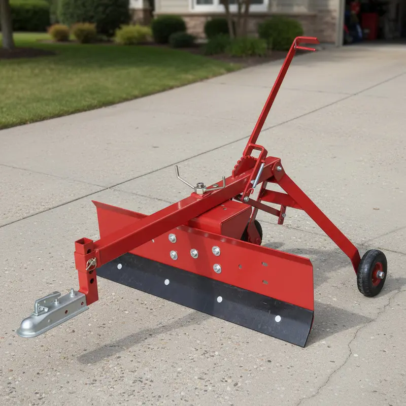 48-Inch ATV Grader Blade with Full 180° Rotation, Replaceable Cutting Edge, and 50 mm Ball Hitch