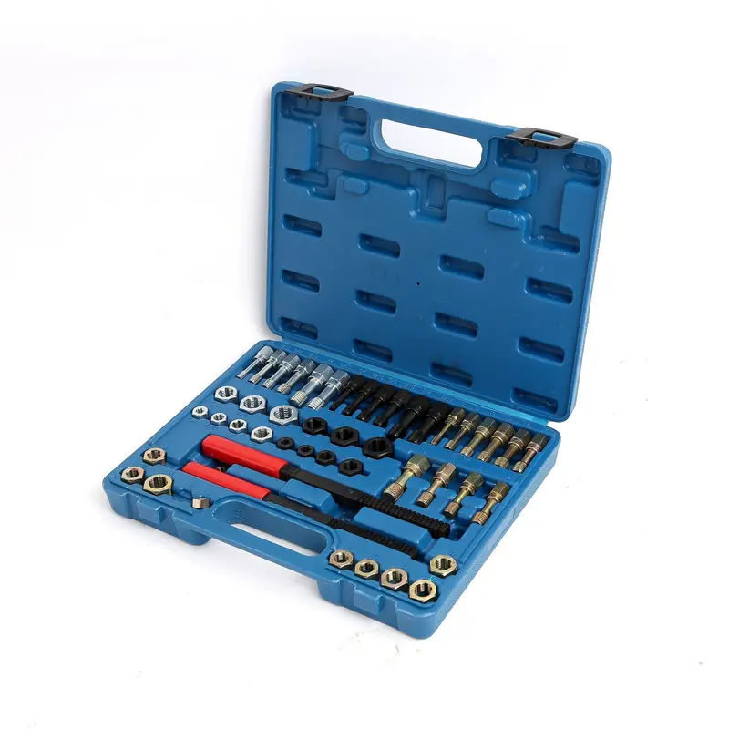 48-Piece SAE/Metric Thread Repair Kit – Premium Taps, Dies, and Files for Restoring Damaged Threads