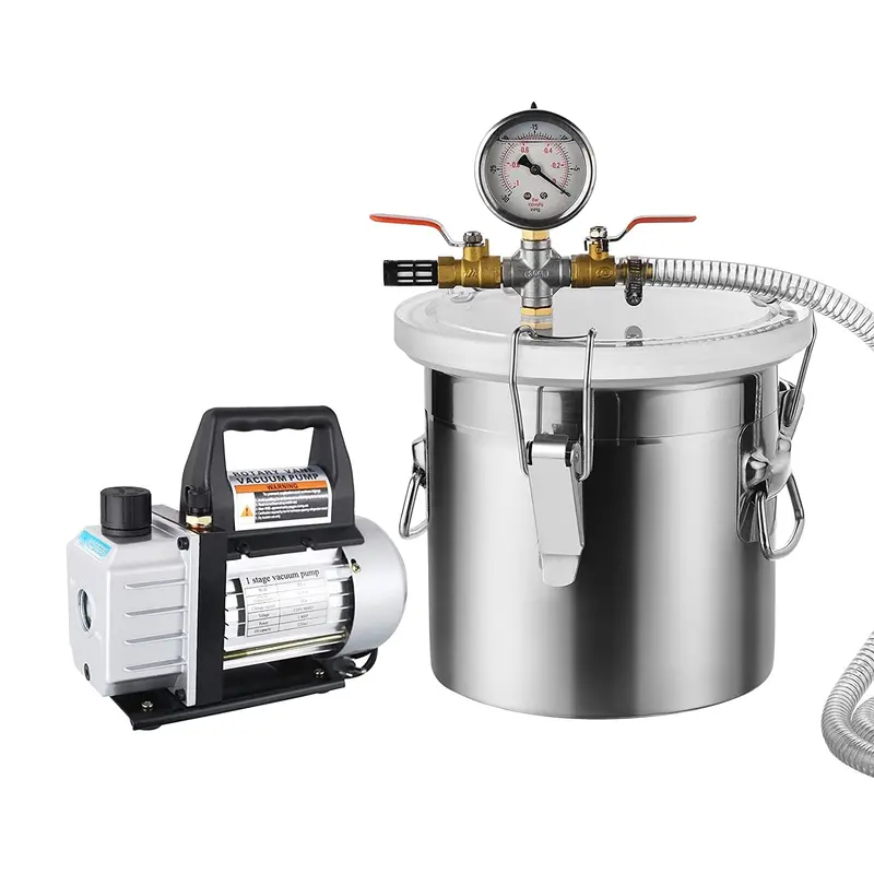 5-CFM Vacuum Chamber Kit – 5-Gallon Degassing System for Resin, Silicone & Casting (Model ZKI28)