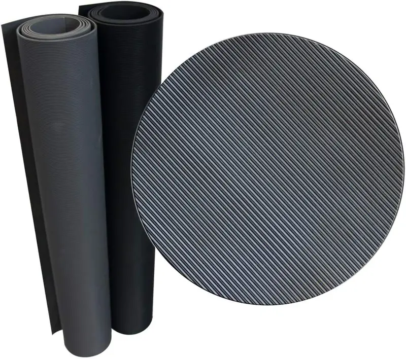 5 ft × 32.8 ft Ribbed Rubber Flooring Roll – 161 sq ft Anti-Slip Industrial Mat (DRF350F)