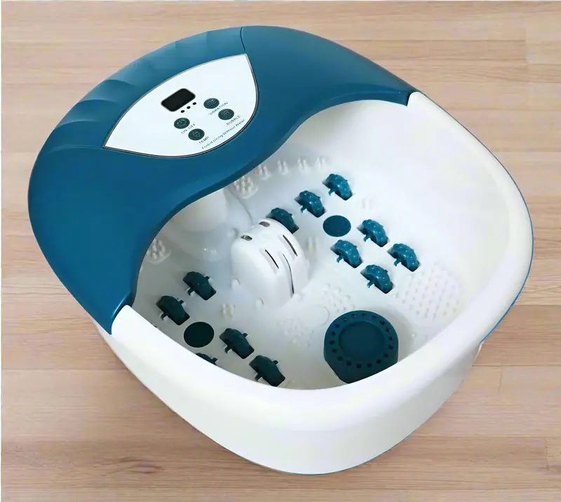 5-in-1 Heated Foot Spa Massager – Bubble, Vibration, Roller, and Warmth Therapy Unit