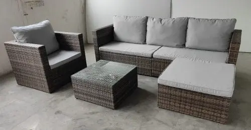 5-Piece L-Shaped Outdoor Patio Sectional Set – Includes Cushioned Seating & Center Table (SKU 5S23052)