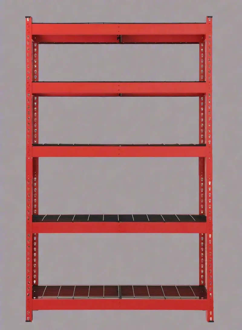 5-Tier Heavy-Duty Garage Storage Rack – 48″ x 78″ x 24″ Welded Shelving Unit (Red/Black)
