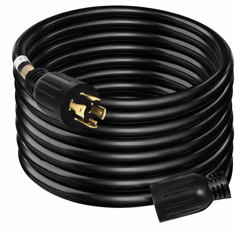 50-Foot 30-Amp Generator Extension Cord – Heavy-Duty 10/4 SJTW Cable with NEMA L14-30 Twist-Lock Connector (7500W Rated)