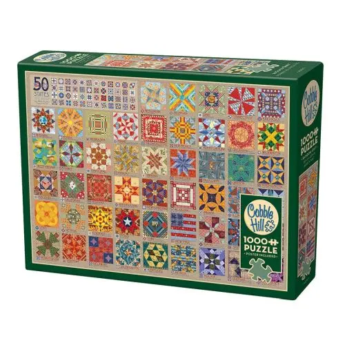 50 States Quilt Blocks Puzzle – 1000-Piece Cobble Hill Educational & Patriotic Jigsaw