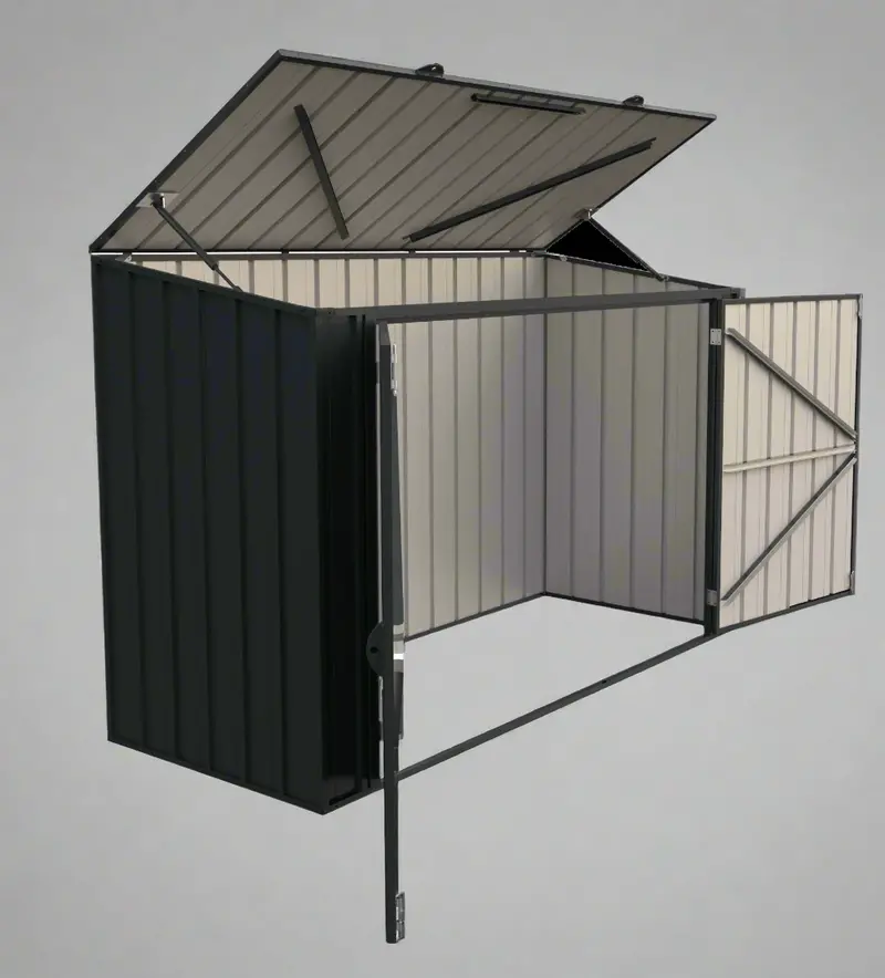 6′ Lean-To Metal Garden Shed – Space-Saving Outdoor Tool Storage for Small Yards