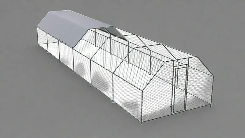628507 Chicken Coop Run – 10×40 FT (400 SQ FT) Outdoor Enclosure with Galvanized Steel Frame