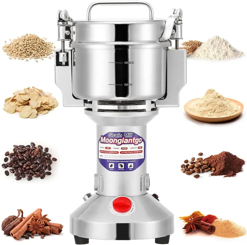 700g High-Speed Electric Grain Mill – Stainless Steel Commercial Grinder for Spices, Herbs & Grains (HC700)