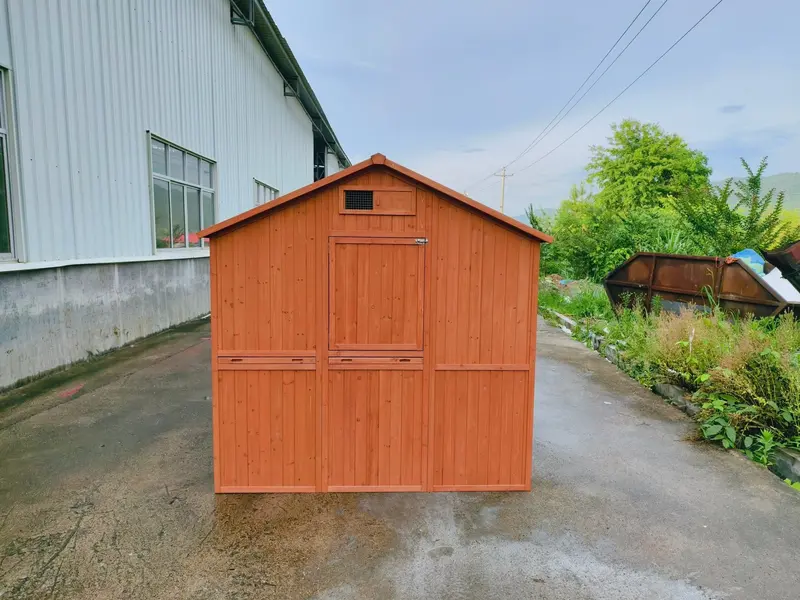 8 ft x 6 ft Walk-In Chicken Coop – Rustic Fir Wood & Galvanized Wire Enclosure with Asphalt Roof (P0846)