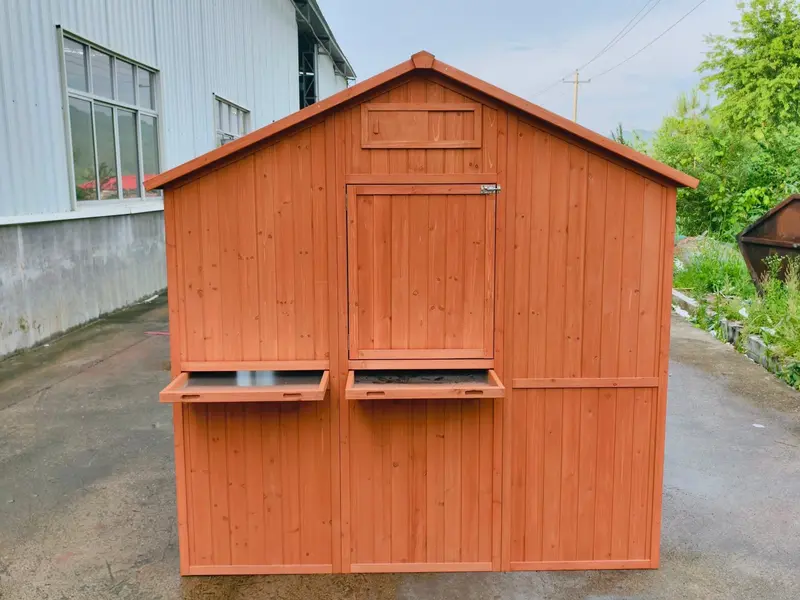 8 ft x 6 ft Walk-In Chicken Coop – Rustic Fir Wood & Galvanized Wire Enclosure with Asphalt Roof (P0846)
