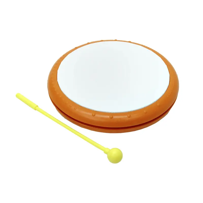 8-Inch Plastic Frame Drum with Mallet for Young Percussionists