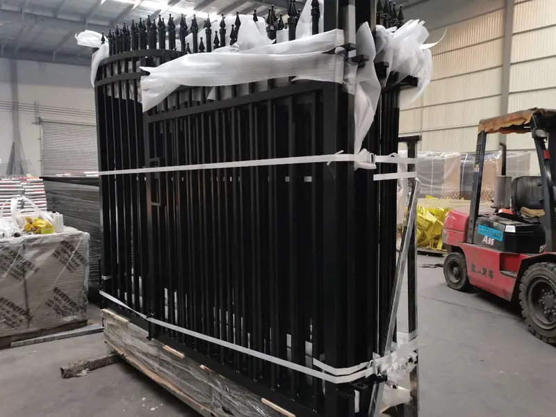88 FT Ornamental Wrought Iron Bi-Parting Gate & Fence Panel System (Model 5120610)