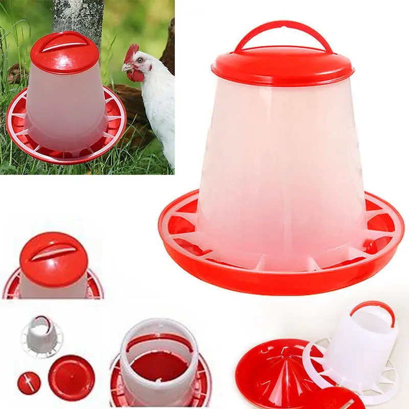 9 kg Plastic Chicken Feeder — Weather-Resistant Automatic-Style Poultry Dispenser
