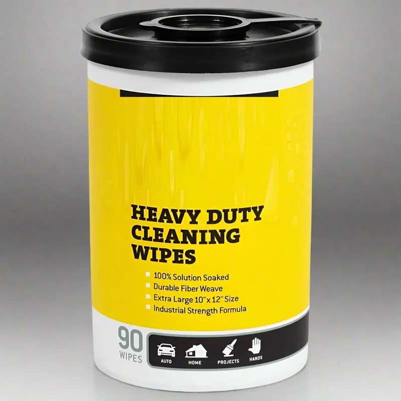 90-Count Industrial-Strength Cleaning Wipes – Multi-Surface Wet Wipes for Tough Jobs