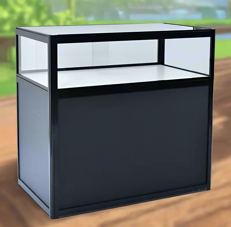 925520 Portable LED Display Case – Lightweight Aluminum Folding Retail Cabinet with Integrated Lighting