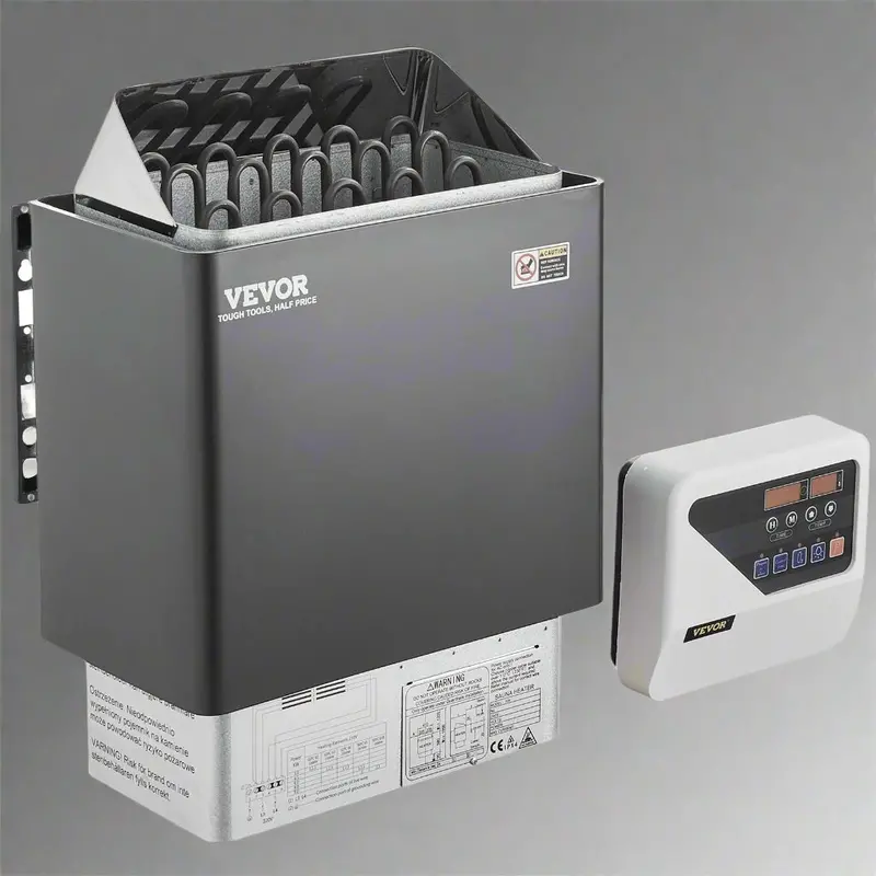 9kW Wall-Mounted Electric Sauna Heater – 220V with External Control Panel | SKU 634370