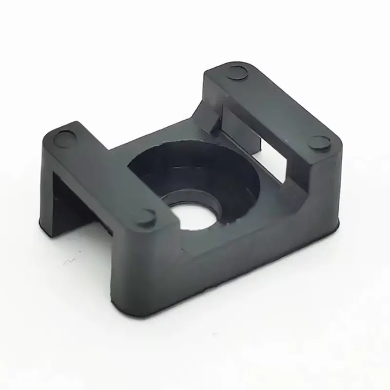 9mm Black Screw-Mount Cable Tie Cradle – 100-Pack