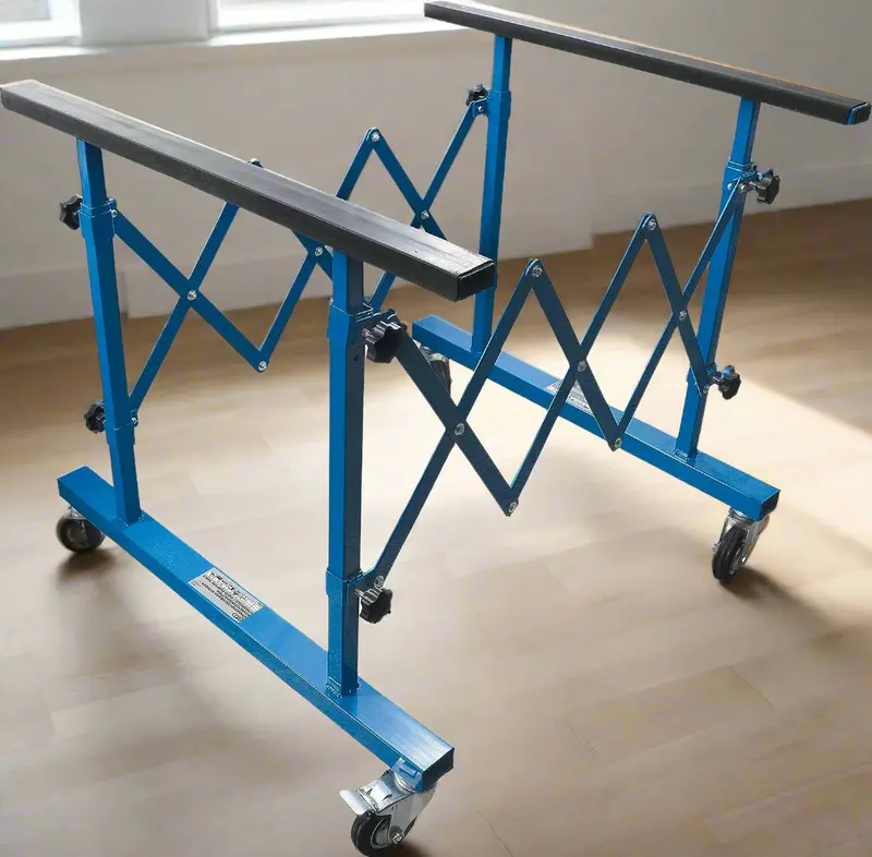 Adjustable Auto Body & Windshield Stand – Folding Rolling Work Table with Casters