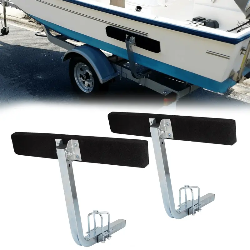 Adjustable Boat Trailer Guide-On Rails – 2-Foot Bunk Boards with Marine Carpet & Galvanized Frame (LYOM054)