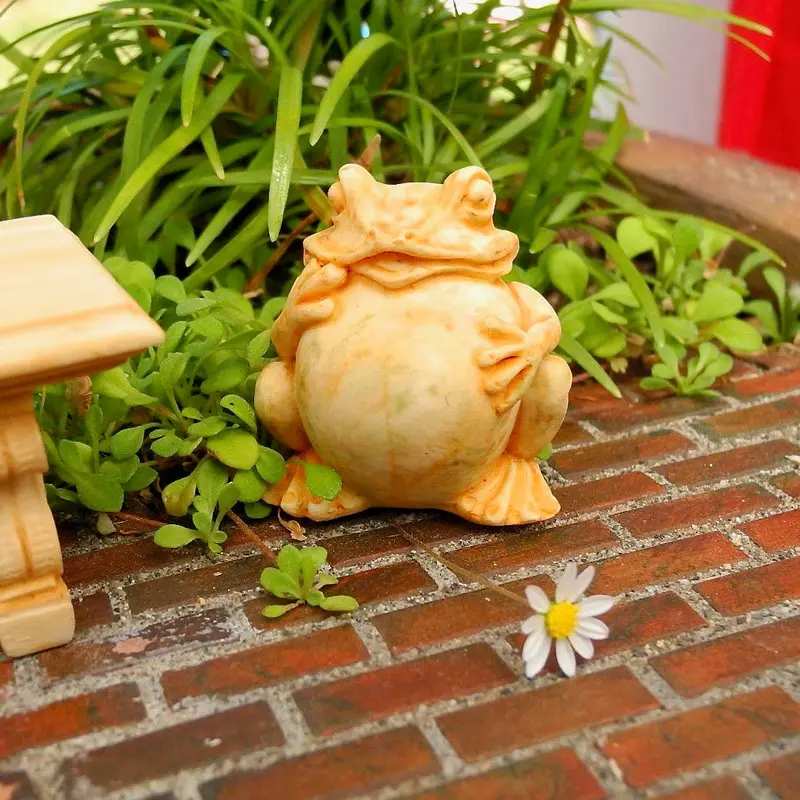 Adorable Mini Toad Garden Statue for Whimsical Outdoor Accents