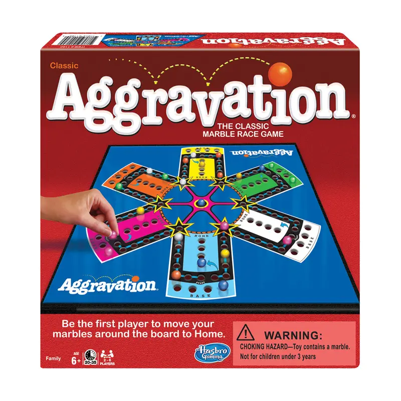 Aggravation Classic – Original Artwork Family Board Game with Fast-Paced Play