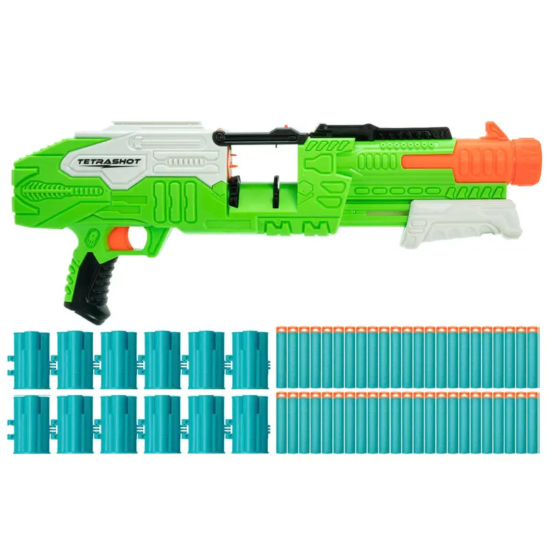 Air Warriors Tetrashot Blaster – High-Capacity Belt-Fed Dart System for Ages 6+