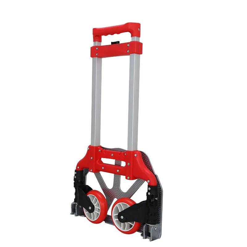Aluminum Telescoping Hand Truck – 165 lb Load Capacity, 11″ x 15.4″ Base, Lightweight Folding Design (HTA07515)