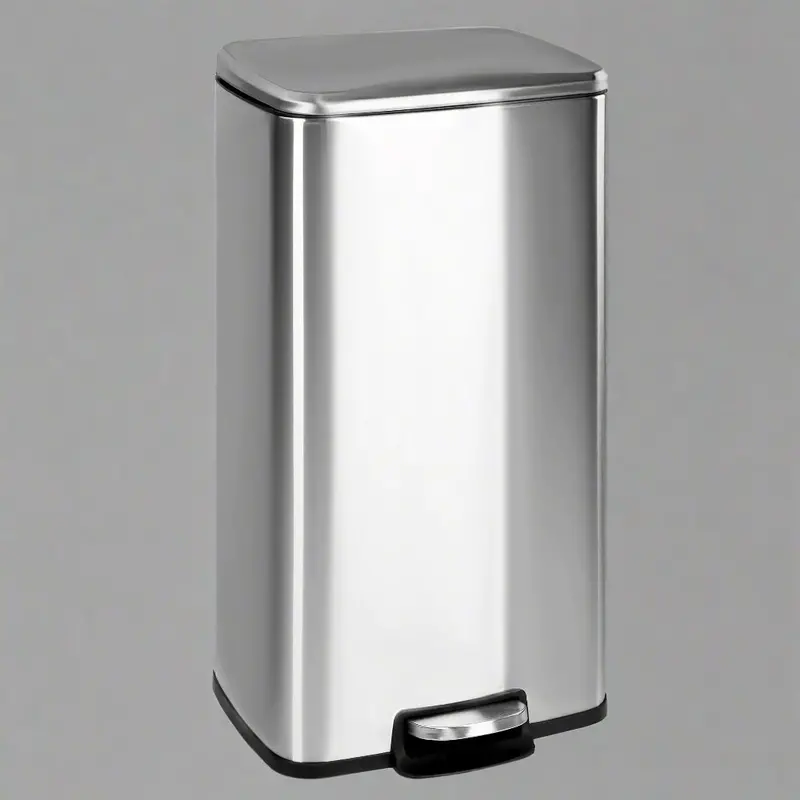 AMTC430 Step Trash Can – 30-Liter Stainless Steel Rectangular Bin with Soft-Close Lid & Leak-Proof Design