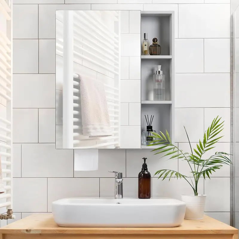 ANTIS’S HOME Wall-Mounted Medicine Cabinet – Mirror Storage Unit with Towel Slot, 23.6″ x 47.2″ x 27.6″, White (B0D93P3WW5)