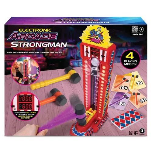 Arcade Hero Strongman Hammer Game – Electronic Tabletop Strength Challenge