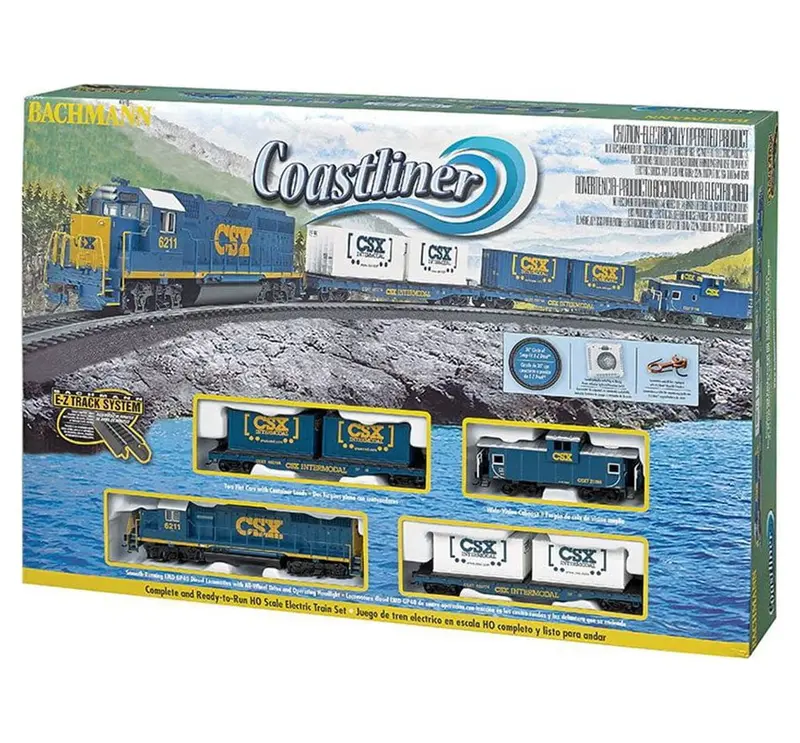Bachmann Coastliner HO Scale Electric Train Set – Ready-to-Run Starter Collection