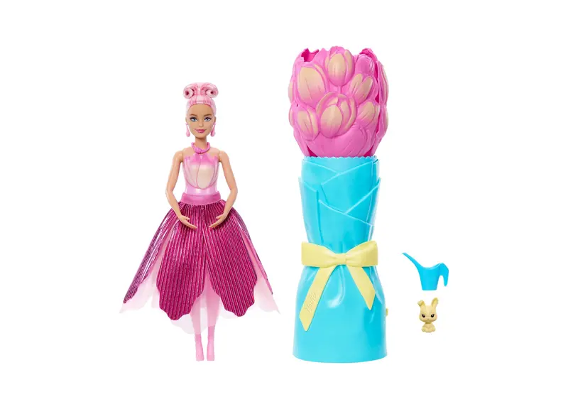 Barbie Petal Pop Scented Fashion Doll in Fragrant Tulip-Themed Outfit