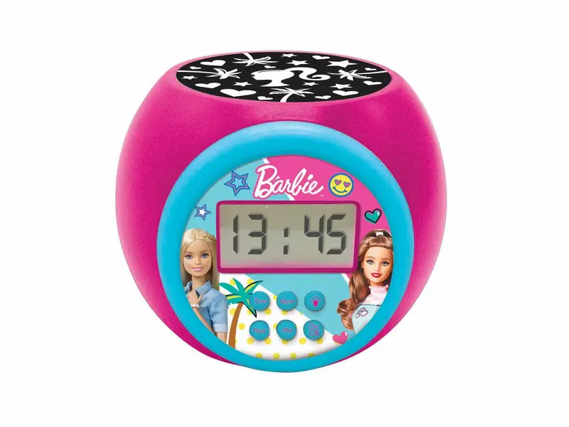 Barbie Projector Alarm Clock – Multicolor LCD Display with Timer Function