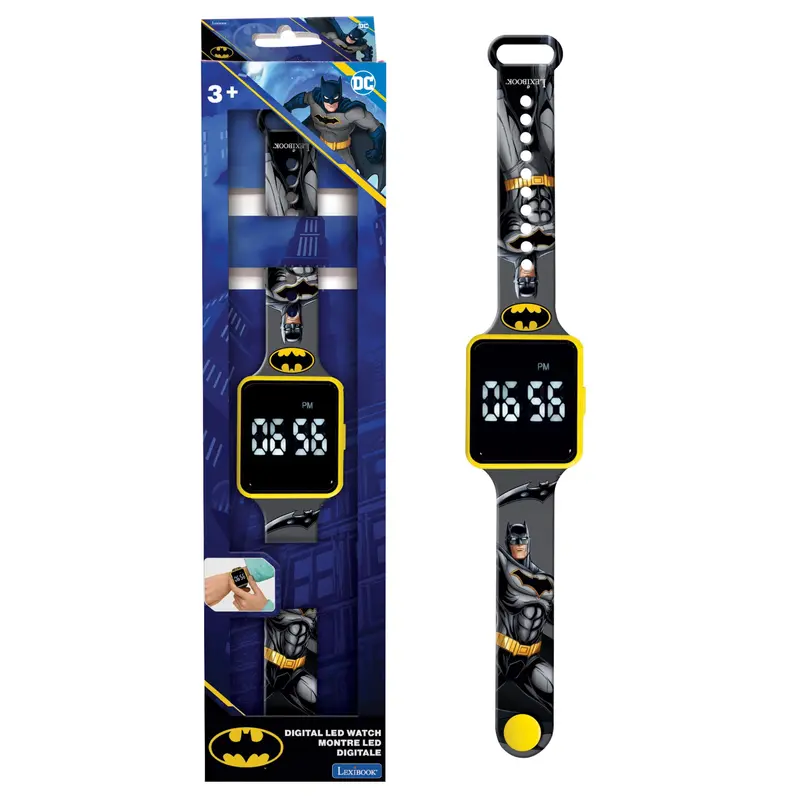Batman LED Digital Watch – Sleek Black Adjustable Strap for Boys