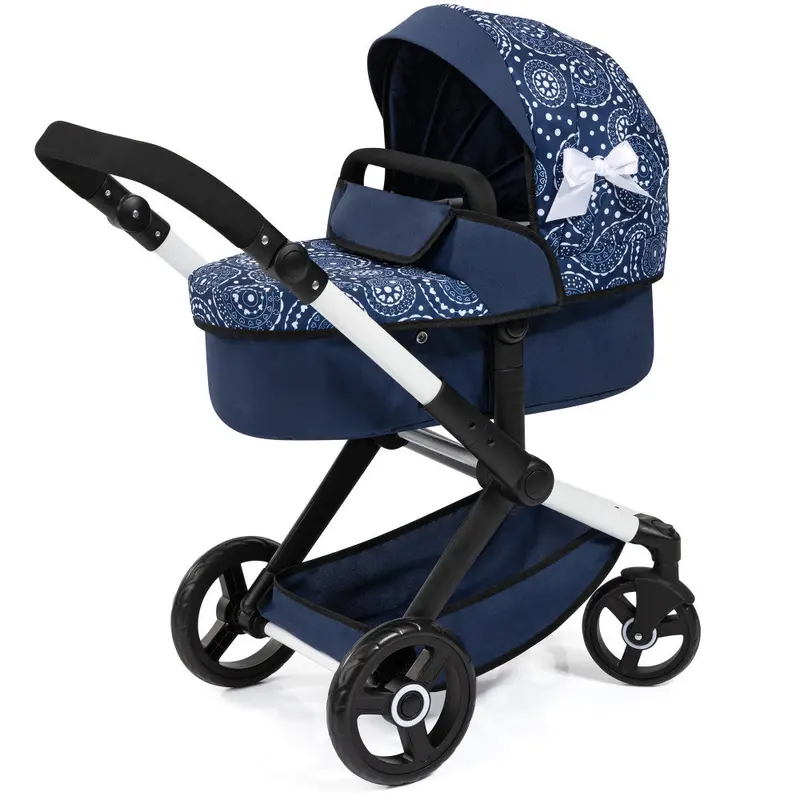 Bayer Design Xeo Blue & White Circle Doll Stroller – Compatible with 18-Inch Dolls